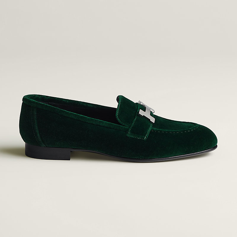 Green hot sale suede loafers